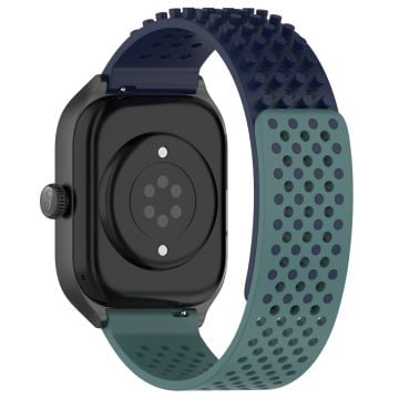 Huami Amazfit GTR 4 46mm / Garmin Forerunner 255 / Huawei Watch 3 Pro Klockarmband 22mm Flexibelt klockarmband - Midnattsblå / Olivgrön