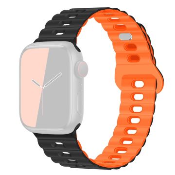 Apple Watch Series 41mm - 40mm - 38mm Universal klockarmband Flexibelt armband - Svart + Orange