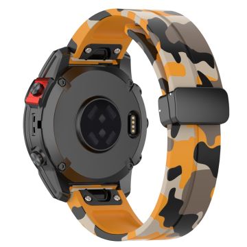 Garmin 26mm Quickfit Universal Svart Spänne Klockarmband Flexibelt Armband - Camo Gul