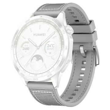 Huawei Watch GT 4 / GT 3 / GT 2 46mm klockarmband 22mm nylonbelagt flexibelt ersättningsarmband - Grå