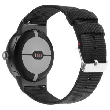 Google Pixel Watch / Watch 2 Nylon Sport Strap Ersättningsarmband - Svart