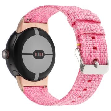 Google Pixel Watch / Watch 2 Nylon Sport Strap Ersättningsarmband - Rosa