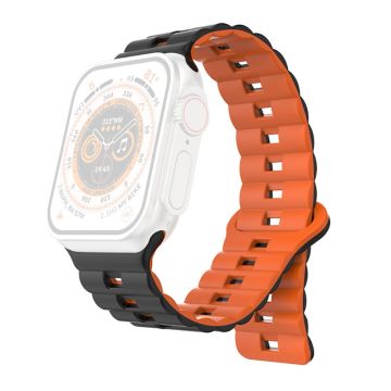 Apple Watch Series 41mm - 40mm - 38mm Universal klockarmband Magnetiskt flexibelt armband - Svart + Orange