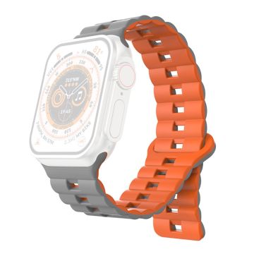 Apple Watch Series 41mm - 40mm - 38mm Universal klockarmband Magnetiskt flexibelt armband - Grå + Orange