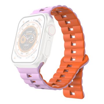 Apple Watch Series 41mm - 40mm - 38mm Universal klockarmband Magnetiskt flexibelt armband - Lila + Orange