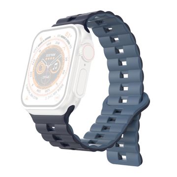 Apple Watch Series 41mm - 40mm - 38mm Universal klockarmband Magnetiskt flexibelt armband - Mörk Marinblå + Ljus Marinblå