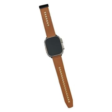 Apple Watch Series 41mm - 40mm - 38mm Universal läderöverdraget flexibelt klockarmband - Gul