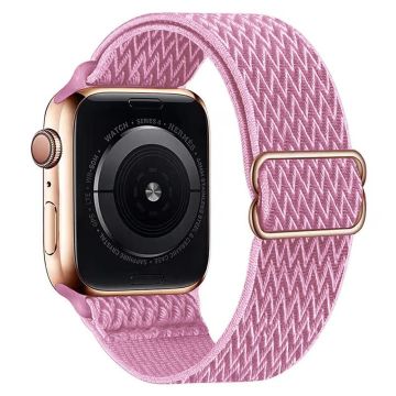 Apple Watch Series 41mm - 40mm - 38mm Universalarmband Wave Design Nylonarmband - Rosa