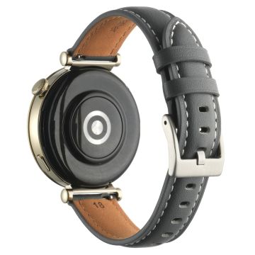 18 mm klockarmband för Huawei Watch GT 4 41 mm / Garmin Venu 3S klockarmband i äkta koskinn - Mörkgrå