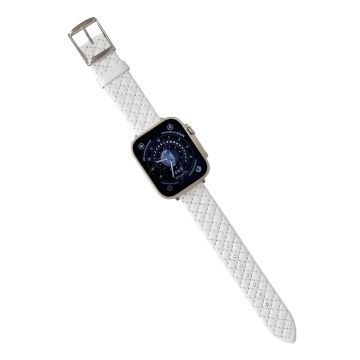 Apple Watch Series 41mm - 40mm - 38mm Universal Smart Watch-armband Rhombus Grid Strap - Pärlvit