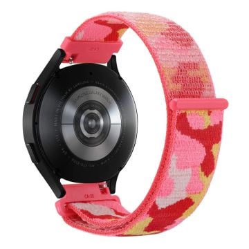 Samsung Galaxy Watch3 45mm / Garmin Venu 3 Klockarmband 22mm Nylon Loop Camouflage Armband - Röd Camo