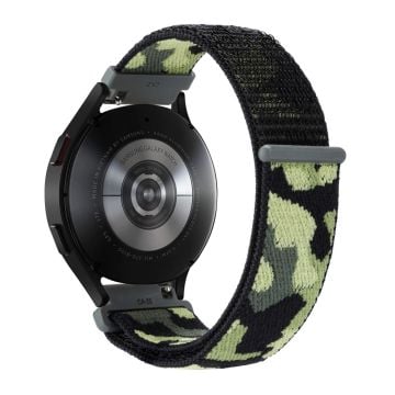 Samsung Galaxy Watch3 45mm / Garmin Venu 3 Klockarmband 22mm Nylon Loop Camouflage Armband - Armégrön Camo