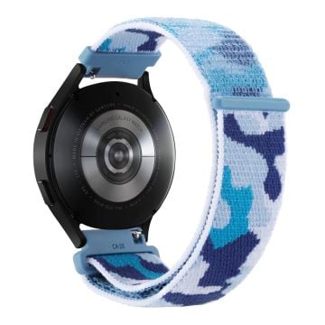 Samsung Galaxy Watch3 45mm / Garmin Venu 3 Klockarmband 22mm Nylon Loop Camouflage Armband - Blå Camo