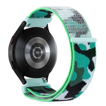 Samsung Galaxy Watch3 45mm / Garmin Venu 3 Klockarmband 22mm Nylon Loop Camouflage Armband - Mörkgrön Camo