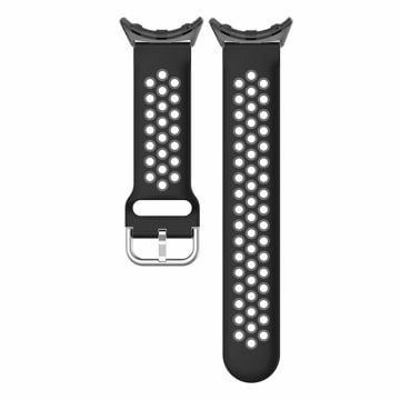 Google Pixel Watch 2 / Pixel Watch Andningsbara klockarmband i silikon med dubbla färger - Lack + Grå