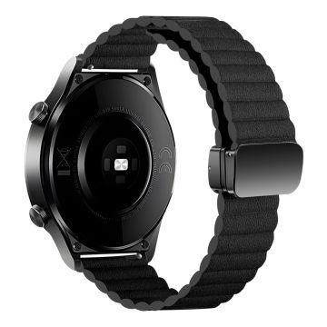 Samsung Galaxy Watch6 / Garmin Venu Sq 2 läderarmband 20mm magnetiskt armband - Svart