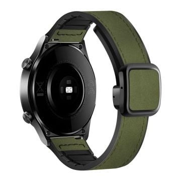 Samsung Galaxy Watch6 / Garmin Venu Sq 2 Klockarmband 20mm PU läder och flexibelt armband - Grön