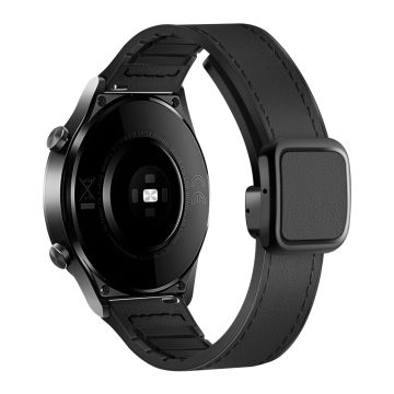 Samsung Galaxy Watch6 / Garmin Venu Sq 2 Klockarmband 20mm PU läder och flexibelt armband - Svart