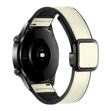 Samsung Galaxy Watch6 / Garmin Venu Sq 2 Klockarmband 20mm PU läder och flexibelt armband - Beige