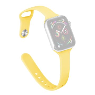 Apple Watch 41 mm / 40 mm / 38 mm smalt klockarmband i silikon - Mjölk Gul