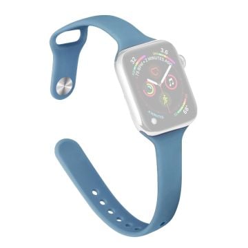 Apple Watch 41 mm / 40 mm / 38 mm smalt klockarmband i silikon - Jeansblå