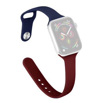 Apple Watch 41mm / 40mm / 38mm Slim Bands handledsrem - Midnattsblå + Vinröd