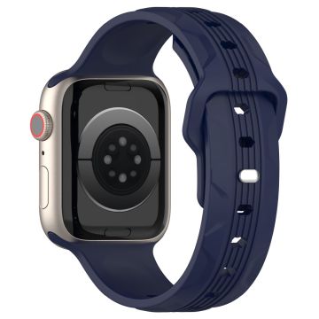 Apple Watch Series 41mm / 40mm / 38mm Klockarmband Texture Silikonarmband - Midnattsblå