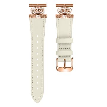 Garmin Vivomove HR / Vivomove Klockarmband Rhinestone Decor Cowhide Strap - Aprikos