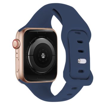 KALEBOL Apple Watch Series 41mm / 40mm / 38mm Silikonarmband Ersättning, Storlek: L - Marinblå