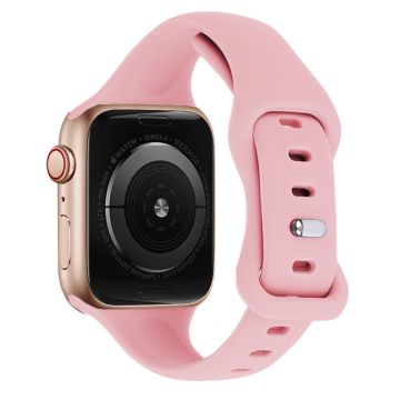 KALEBOL Apple Watch Series 41mm / 40mm / 38mm Silikonarmband Ersättning, Storlek: L - Ljusrosa