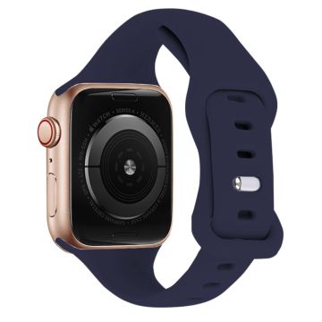 KALEBOL Apple Watch Series 41mm / 40mm / 38mm Silikonarmband Ersättning, Storlek: L - Midnattsblå