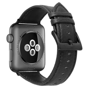 Apple Watch Series 41mm / 40mm / 38mm klockarmband Armband i äkta koskinn - Svart