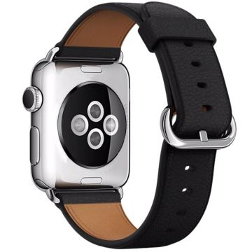 Apple Watch Series 41mm / 40mm / 38mm klockarmband i äkta koskinn - Svart