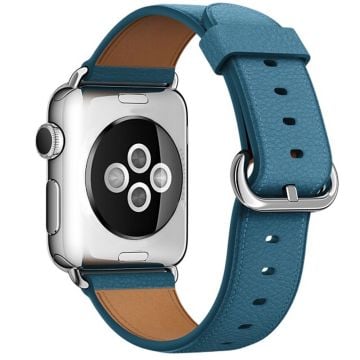 Apple Watch Series 41mm / 40mm / 38mm klockarmband i äkta koskinn - Cyan