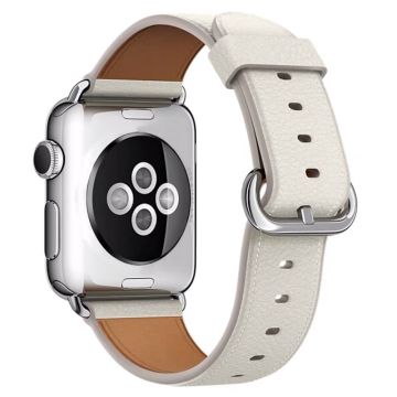 Apple Watch Series 41mm / 40mm / 38mm klockarmband i äkta koskinn - Vit