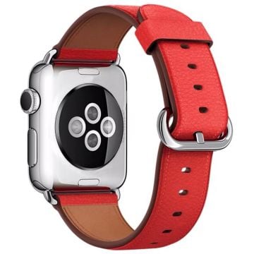 Apple Watch Series 41mm / 40mm / 38mm klockarmband i äkta koskinn - Röd