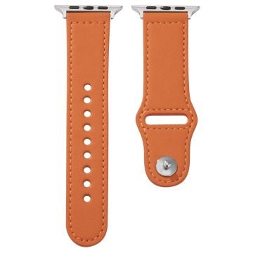 Apple Watch Series 41mm / 40mm / 38mm klockarmband i äkta koskinn - Orange