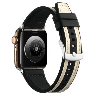 Apple Watch Series 41mm / 40mm / 38mm klockarmband Sport Style armband - Vit + Svart