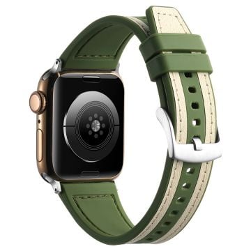 Apple Watch Series 41mm / 40mm / 38mm klockarmband Sport Style armband - Vit + Grön