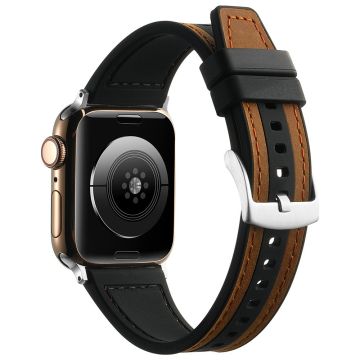 Apple Watch Series 41mm / 40mm / 38mm klockarmband Sport Style armband - Mörkbrun + Svart