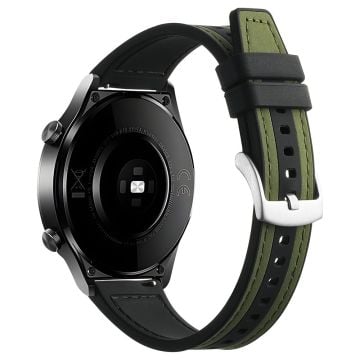 Samsung Galaxy Watch3 45mm / Huawei Watch GT 4 46mm klockarmband 22mm armband - Grön + Svart