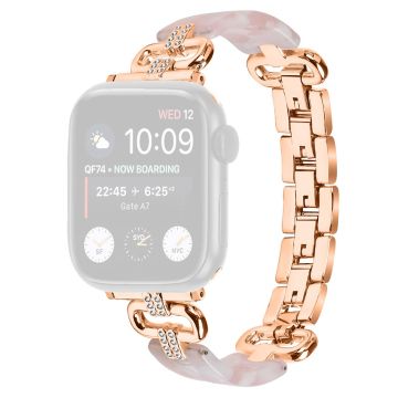 Apple Watch Series 41mm / 40mm / 38mm armband i harts - Roséguld + Rosa