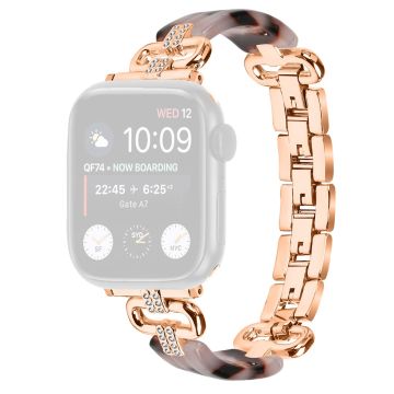 Apple Watch Series 41mm / 40mm / 38mm armband i harts - Roséguld + Svart