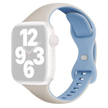 Apple Watch Series 41mm / 40mm / 38mm klockarmband silikonarmband - Antik Vit + Blå