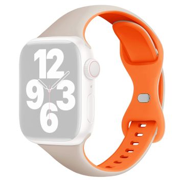 Apple Watch Series 41mm / 40mm / 38mm klockarmband silikonarmband - Stjärnljus + Orange