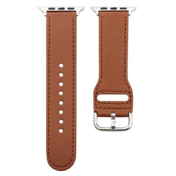 Apple Watch Series 41mm / 40mm / 38mm läderarmband klockarmband - Brun