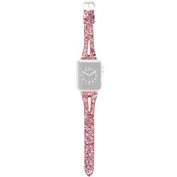 Apple Watch Series 41mm / 40mm / 38mm Glitter läderarmband - Rosa