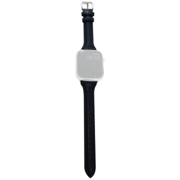 Apple Watch Series 41mm / 40mm / 38mm klockarmband Slim läderarmband - Svart