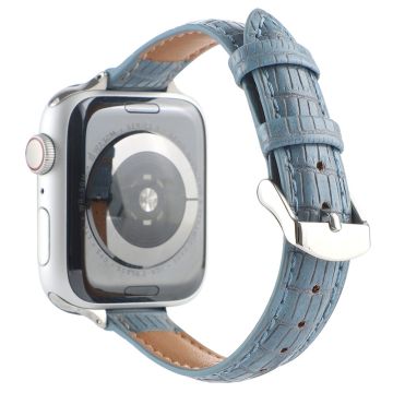 Läderarmband med krokodilstruktur Apple Watch Series 41mm / 40mm / 38mm armband - Blå