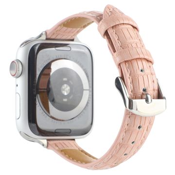 Läderarmband med krokodilstruktur Apple Watch Series 41mm / 40mm / 38mm armband - Rosa